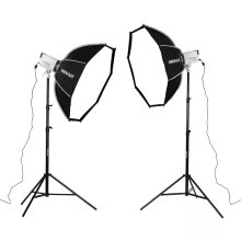 Dupla Oktobox Szett - Godox LE300Bi LED Lámpa- Mikrosat 8Click 100cm softboxal