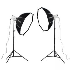   Dupla Oktobox Szett - Godox LE300Bi LED Lámpa- Mikrosat 8Click 100cm softboxal