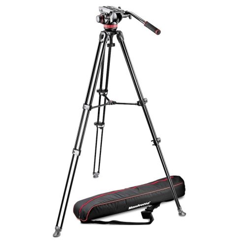 Manfrotto MVH502A fluid fej + MVT502AM alu állvány, ikerláb, középterp (MVK502AM-1)