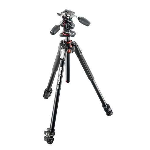 Manfrotto 190XPRO kit alu 3 szekciós állvány horiz. oszloppal + 3D fej (MK190XPRO3-3W)
