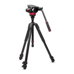   Manfrotto 502 fluid video fej lapos alappal + 055 video alu állvány (MVK502055XPRO3V)