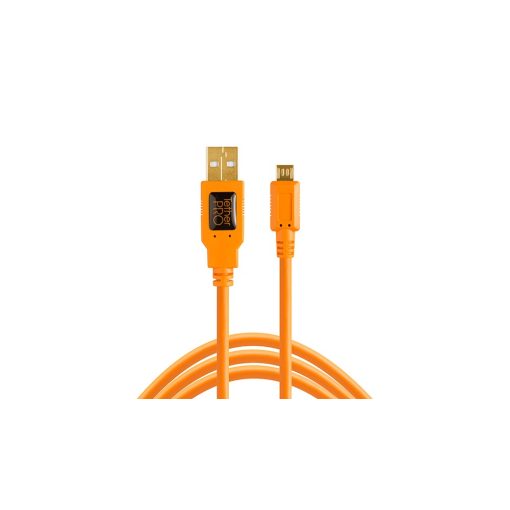 TETHER TOOLS TetherPro USB 2.0. > Micro-B 5pin 4.6m narancs - 220387 (CU5430)