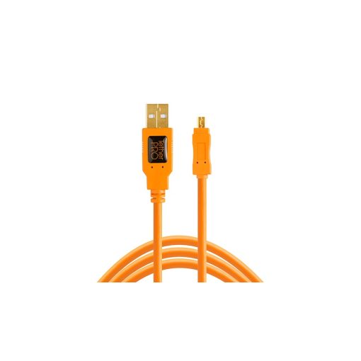 TETHER TOOLS TetherPro USB 2.0 > Mini-B 8pin 4.6m narancs - 257113 (CU8015)