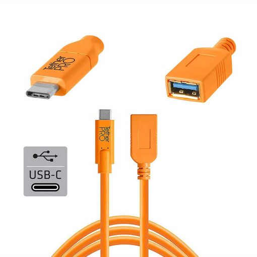 TETHER TOOLS TetherPro USB C - USB aljzat 4.6m narancs (CUCA415)