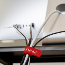 Caruba Gyorskötöző, tépőzáras - 10db - 15x2cm - piros