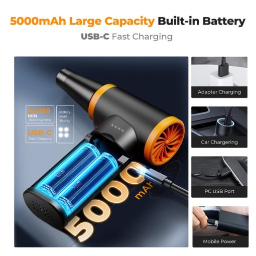 K&F Concept 12in1 beépített akkumulátoros porfújó, 150000RPM (KF-08-050)