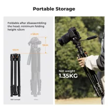 K&F Concept O234A0+BV01 állvány, 196cm magasság, 4kg teherbírás, telefonadapter (KF-09-115V1)