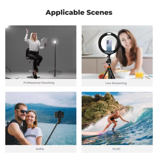 K&F Concept MS-24 állvány, 175cm, selfie bot, Gopro adapter, telefon adapter, bluetooth kioldó (KF-09-143)