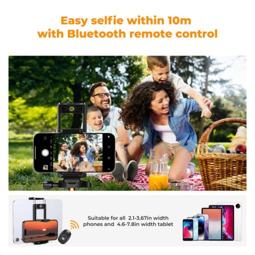 K&F Concept S255A3+BH-36 állvány, 190cm magasság, 8kg teherbírás, telefon, tablet, bluetooth adapter (KF-09-157)