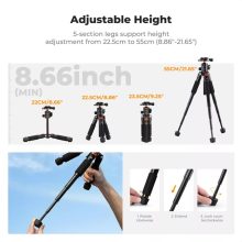 K&F Concept S225A0+BH-25 mini állvány, 55cm max magasság, 6kg teherbírás ( KF-09-160)