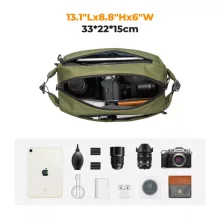 K&F Concept Alpha Sling 10L, fotós oldaltáska, zöld (KF-13-157V2)