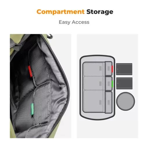 K&F Concept Alpha Sling 10L, fotós oldaltáska, zöld (KF-13-157V2)