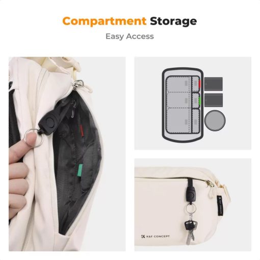 K&F Concept Alpha Sling 10L, fotós oldaltáska, bézs (KF-13-157V5)