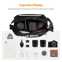 K&F Concept Alpha Sling 10L, fotós oldaltáska, fekete-barna (KF-13-157V8)