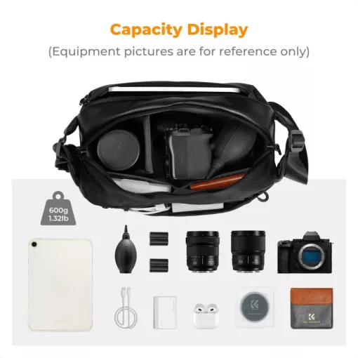 K&F Concept Alpha Sling 10L, fotós oldaltáska, fekete-barna (KF-13-157V8)
