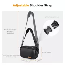 K&F Concept Alpha Sling 10L, fotós oldaltáska, fekete-barna (KF-13-157V8)