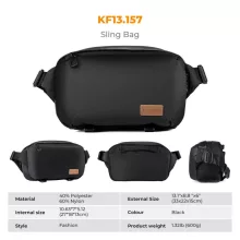 K&F Concept Alpha Sling 10L, fotós oldaltáska, fekete-barna (KF-13-157V8)