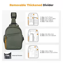 K&F Concept U08 egyvállas mini fotós hátizsák, 5L, zöld (KF-13-171V2)