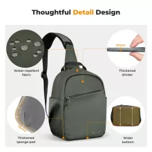 K&F Concept U08 egyvállas mini fotós hátizsák, 5L, zöld (KF-13-171V2)