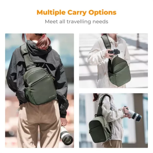 K&F Concept U08 egyvállas mini fotós hátizsák, 5L, zöld (KF-13-171V2)
