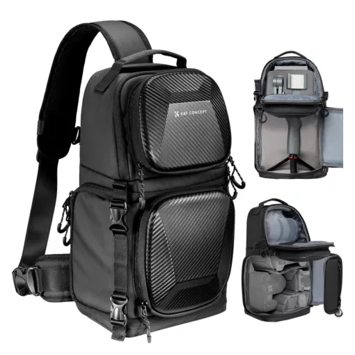 K&F Concept Beta Messenger egyvállas hardshell kamera hátizsák 10L, fekete (KF-13-176)