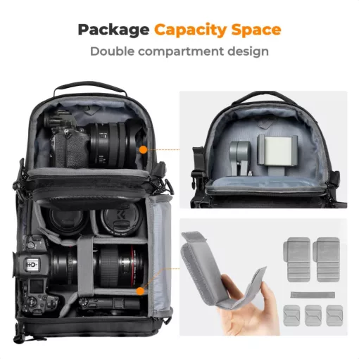 K&F Concept Beta Messenger egyvállas hardshell kamera hátizsák 10L, fekete (KF-13-176)