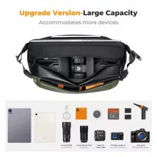 K&F Concept Alpha Sling 12L, fotós oldaltáska, fekete-zöld (KF-13-177V1)