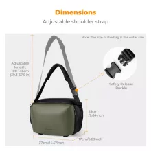 K&F Concept Alpha Sling 12L, fotós oldaltáska, fekete-zöld (KF-13-177V1)