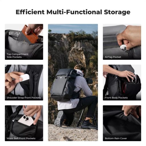 K&F Concept 30L Star Wander 02, fotós hátizsák, fekete (KF-13-206V1)