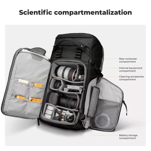 K&F Concept 40L Star Wander 05, fotós hátizsák, fekete (KF-13-207V1)