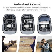 K&F Concept Nature Wander 11, 25L, fotós hátizsák, 15,6" laptoptartó, fekete (KF-13-211)