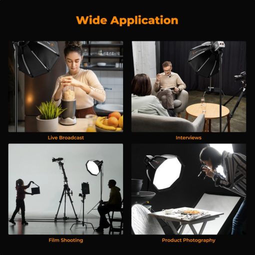 K&F Concept 40cm átmérőjű, octagonal softbox, gyorscsatlakozás, méhsejt rács, Mini Bowens csatlak. (KF-18-0013)