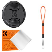 K&F Concept objektívvédő sapka zsinórral + törlőkendő, 82mm (KF-2075)