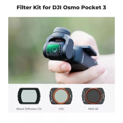 K&F Concept szűrő szett DJI Osmo Pocket 3/4 (CPL+Black mist 1/4+ND2-32) (KF-2148)