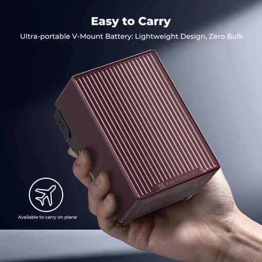 K&F Concept V-Mount akkumulátor, 99Wh, 14.8V, 6700mAH, 100W, BP, dual D-TAP, bordó -KF-28-0092V1