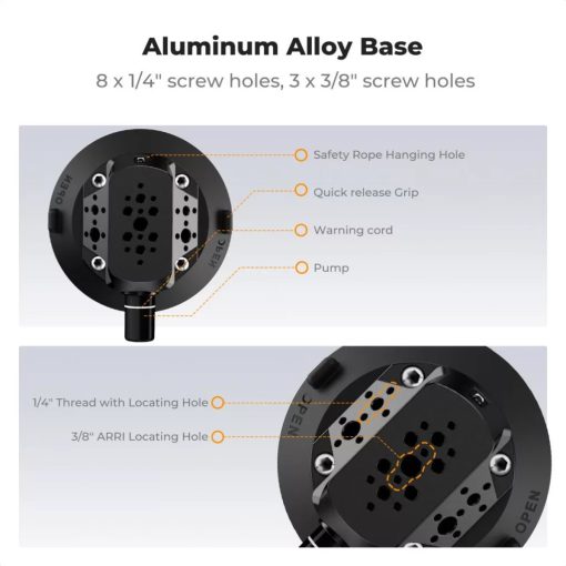 K&F Concept MS45 bővíthető tapadókorong, 11,4cm-es tapadófelület, magic arm, telefon, Gopro adapter (KF-31-100)