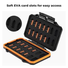   K&F Concept 28 rekeszes memóriakártya tartó doboz, víz, por, esésálló, 28db microSD kártya (KF-31-107)