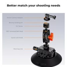 K&F Concept MS46 bővíthető tapadókorong, 15,2cm-es tapadófelület, magic arm, telefon, Gopro adapter (KF-31-136)