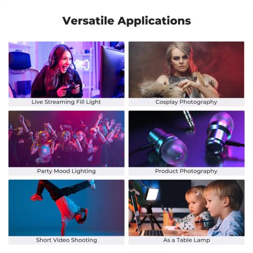 K&F Concept 12W RGB Led lámpa, 2700K-7500K, 95CRI, 13 effekt, 5000mAh (KF-34-052)