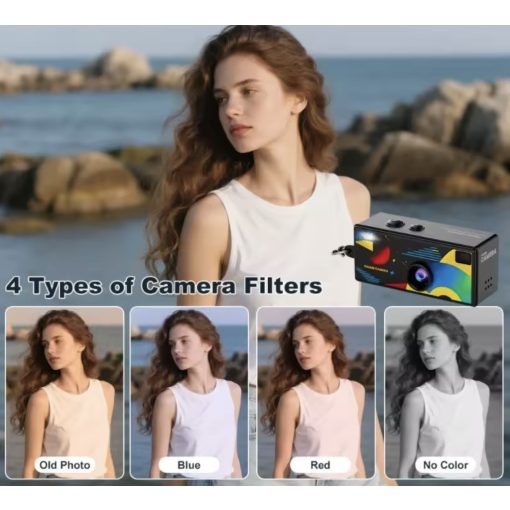 Mikrosat G6 vintage mini digitális fényképezőgép, kulcstartó (Fekete)