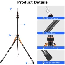 Mikrosat Nano 220  Karbon Kompakt Lámpaállvány (max. 2,5kg, 220 cm)