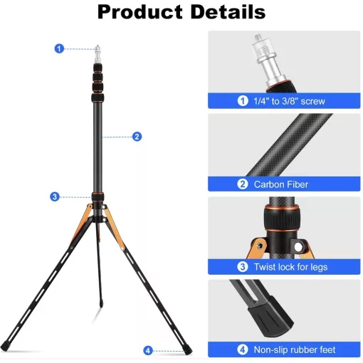 Mikrosat Nano 220  Karbon Kompakt Lámpaállvány (max. 2,5kg, 220 cm)