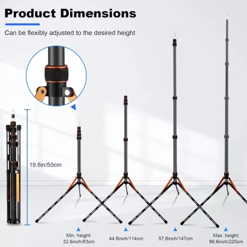 Mikrosat Nano 220  Karbon Kompakt Lámpaállvány (max. 2,5kg, 220 cm)