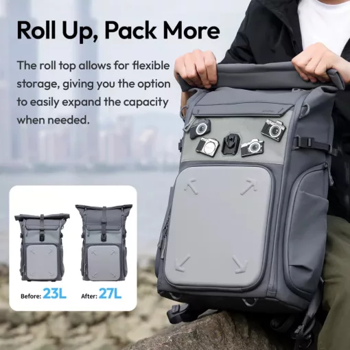 Ulanzi BP04 hardshell fotós hátizsák, 25-27L, U Tag - Apple Find My nyomkövető, szürke (UL-B121)
