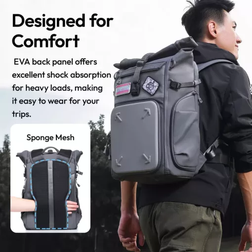 Ulanzi BP04 hardshell fotós hátizsák, 25-27L, U Tag - Apple Find My nyomkövető, szürke (UL-B121)