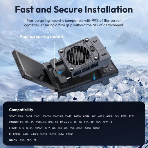 Ulanzi CU1, kamera hűtő ventilátor, hőmérséklet-szabályozott félvezető egység, fekete (UL-C046)