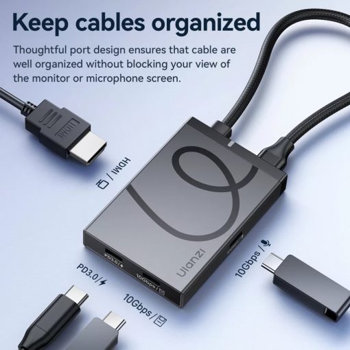 Ulanzi H1 4-in-1 USB-C Media Hub, multimédiás dokkoló, 3db USB-C, 1db HDMI (UL-M033)