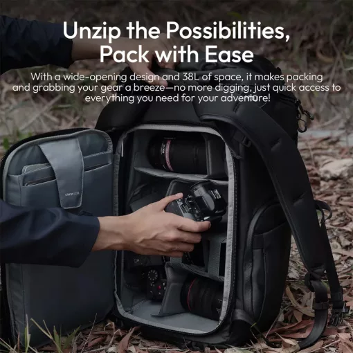 Ulanzi AB01 fotós hátizsák, 38L, U Tag - Apple Find My nyomkövető, fekete ( UL-B157)