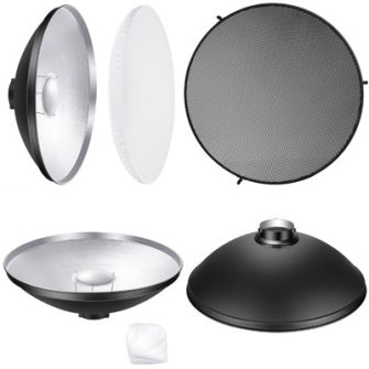 Beauty Dish + Méhsejtrács